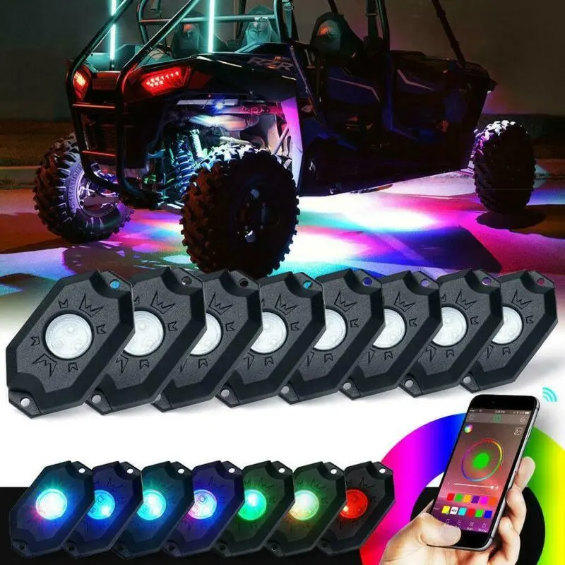 Rgb Led Rock Light Set With Bluetooth Controller For Atv Utv 2