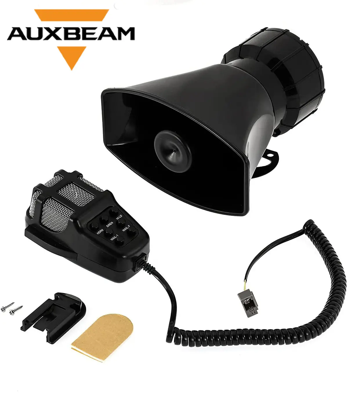 Auxbeam 12V 100W Horns 7 Tone Emergency Warning Siren With Mic Pa Speaker 1