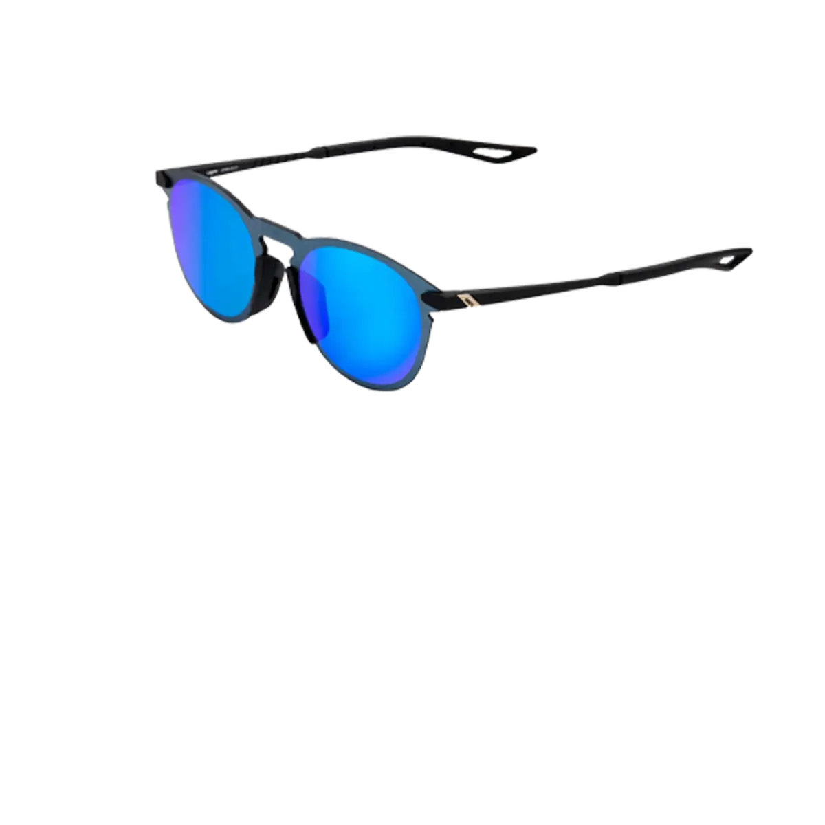 100% Legere Round Soft Tact Black - Blue Multilayer Mirror Lens Eyewear 1