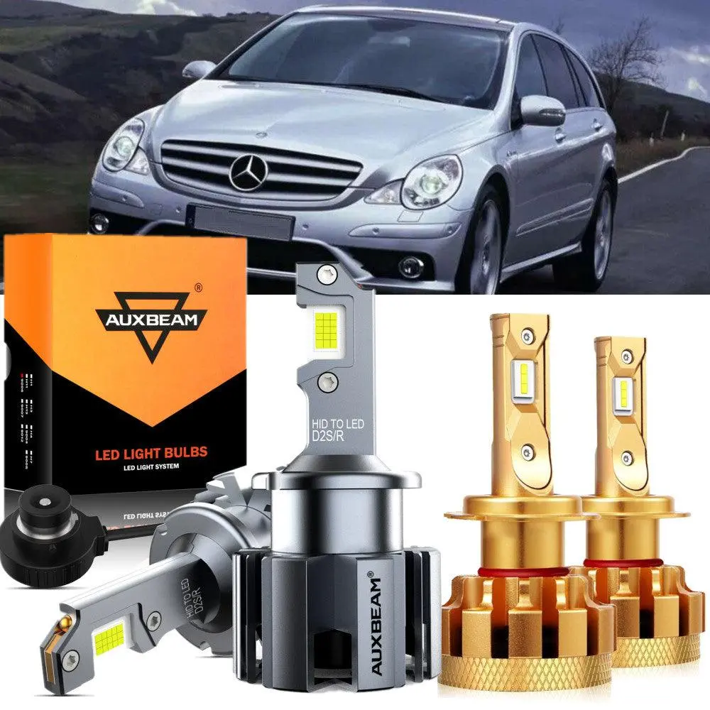 For 2007 Mercedes-Benz R63 Amg With Hid Headlamps Led Light Bulbs High Low Beam Bundle 1
