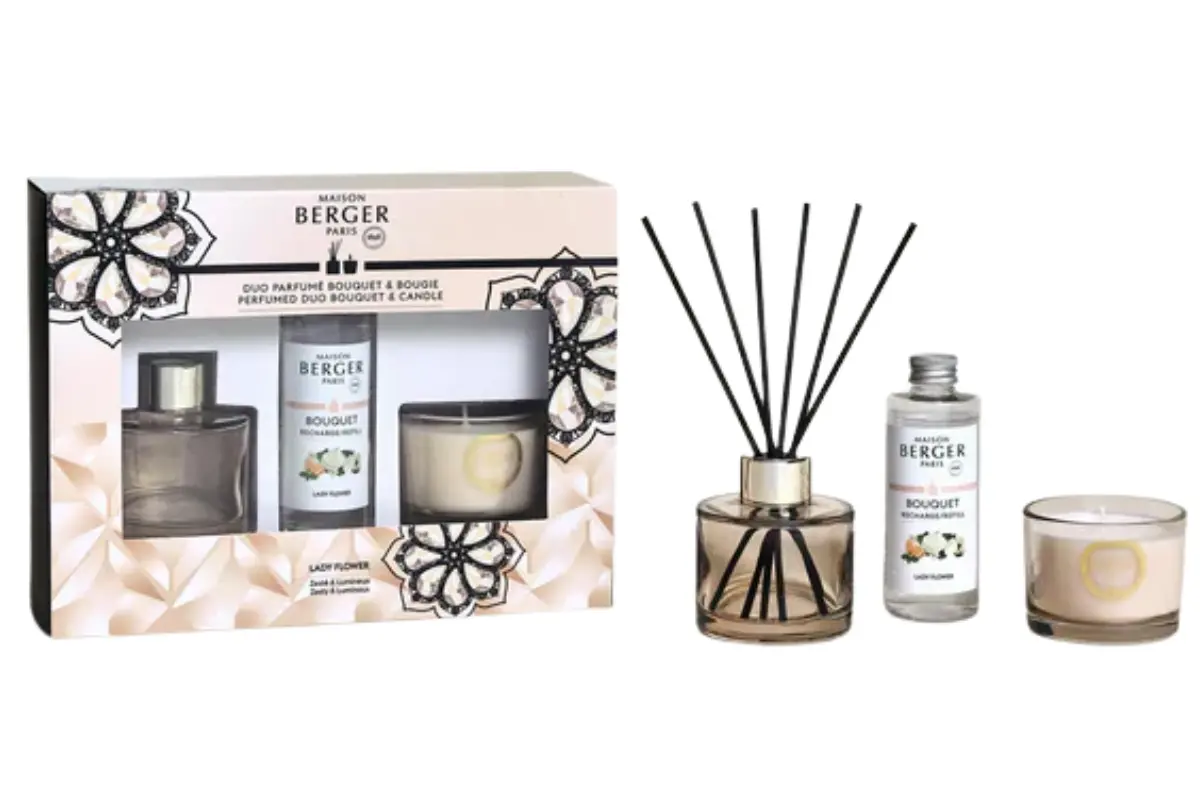 Maison Berger Giftset - Geurstokjes & Geurkaars - Eternity Nude - Lady Flower 1