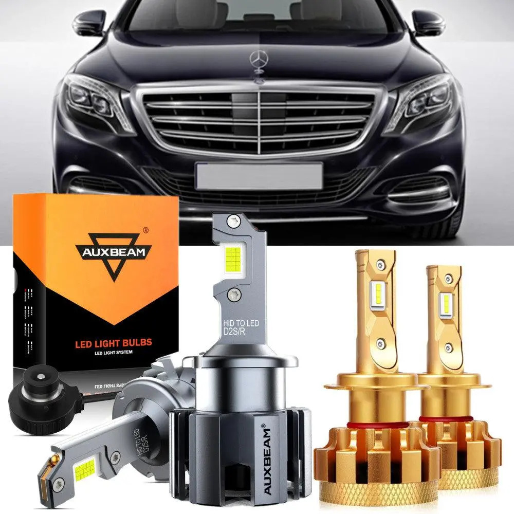 For 2001-2006 Mercedes-Benz S600 With Hid Headlamps Led Light Bulbs High Low Beam Bundle 1