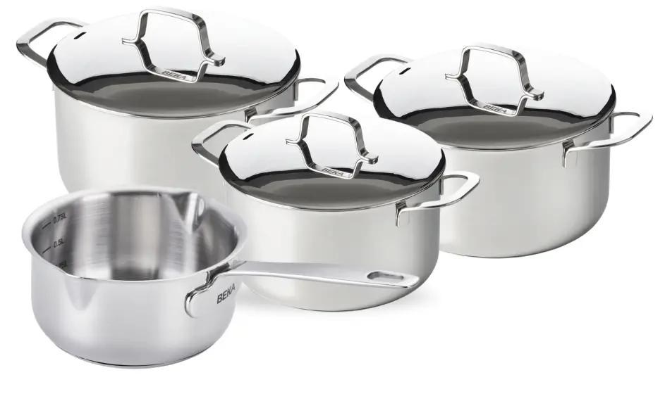 Beka Pannenset Maestro 4-Delig - Zonder Anti-Aanbaklaag - Geschikt Voor Alle Warmtebronnen (Kookpannen & Steelpan) 1