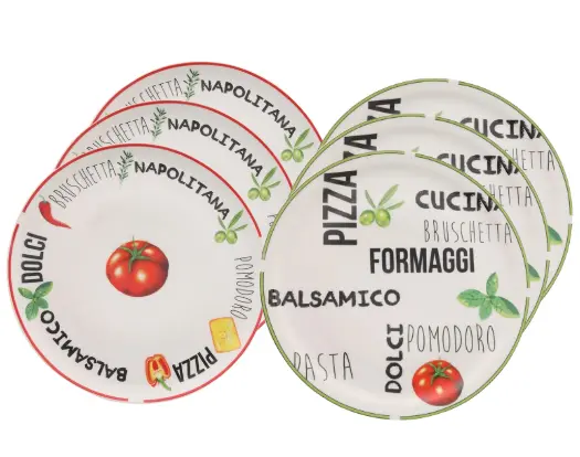 Cookinglife Pizzaborden Italia Porselein Ø 30 Cm - 6 Stuks 1