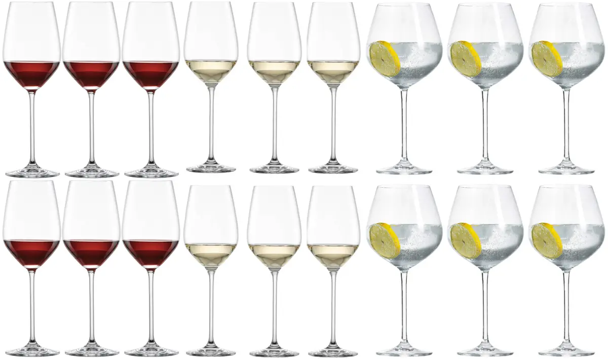 Schott Zwiesel Wijnglazen Fortissimo - Set 18 Delig - Witte En Rode Wijnglazen & Gin Tonic Glazen 1