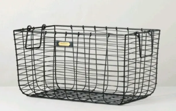 Large Wire Storage Basket Black 1