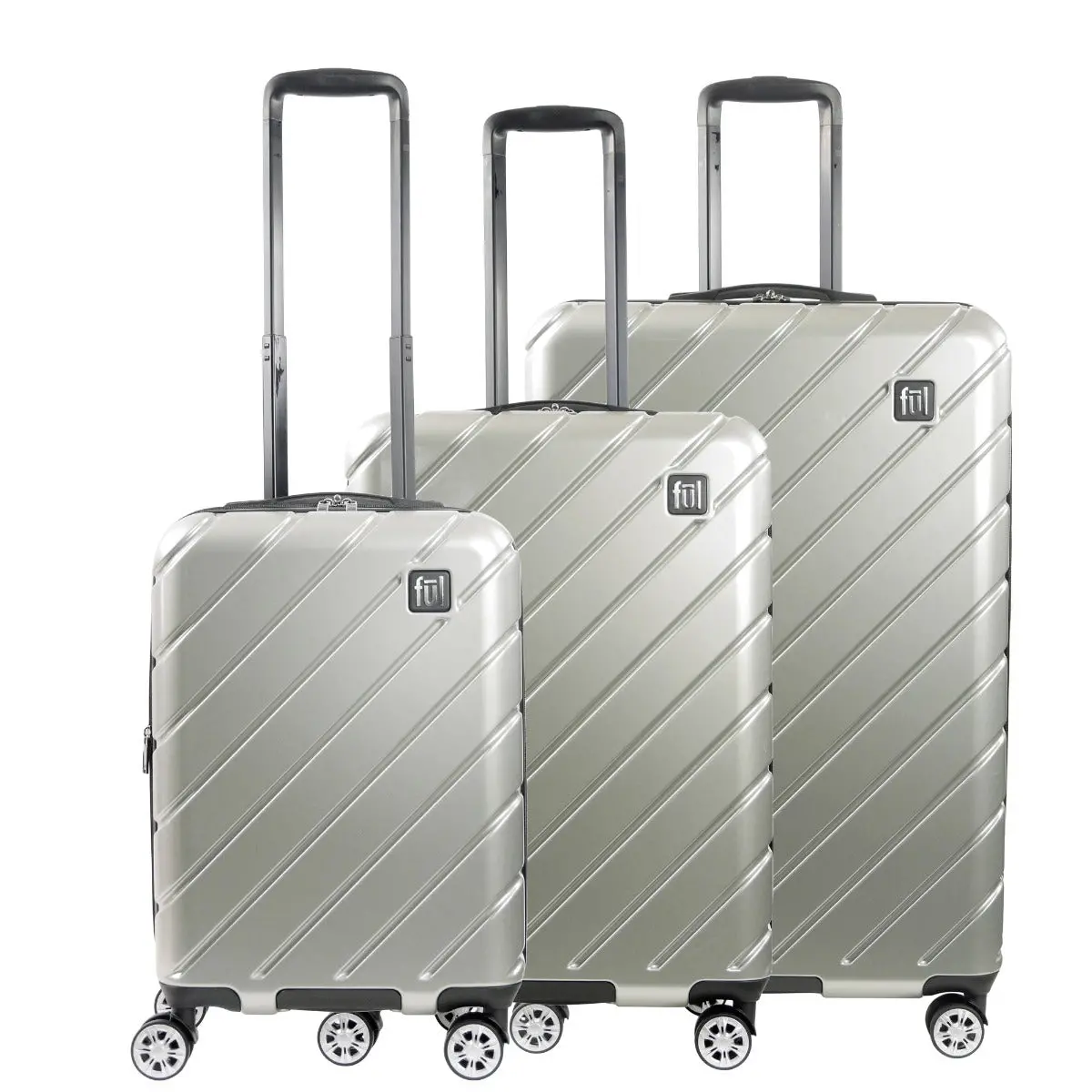 Ful Velocity Expandable Hardside 3Pc Spinner Set - Silver 1