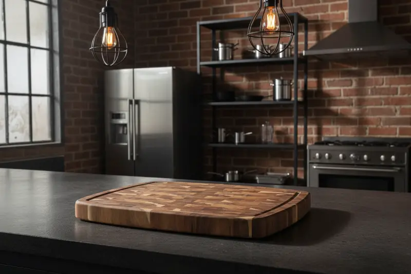 Cookinglife Snijplank Hout Acacia Pure Wood 46 X 36 Cm - Houten Snijplank Met Sapgeul 2