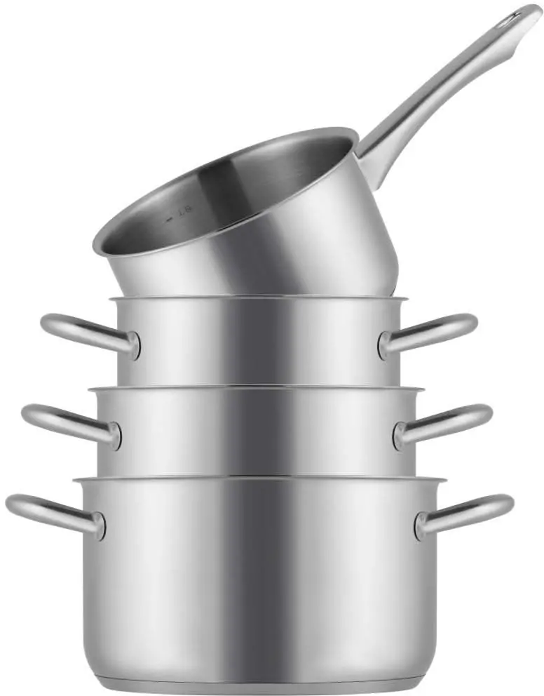 Sola Pannenset Blizz 4-Delig Rvs - Kookpan Ø 16, 18, 20 Cm & Steelpan Ø 16 Cm - Geschikt Voor Alle Warmtebronnen 1