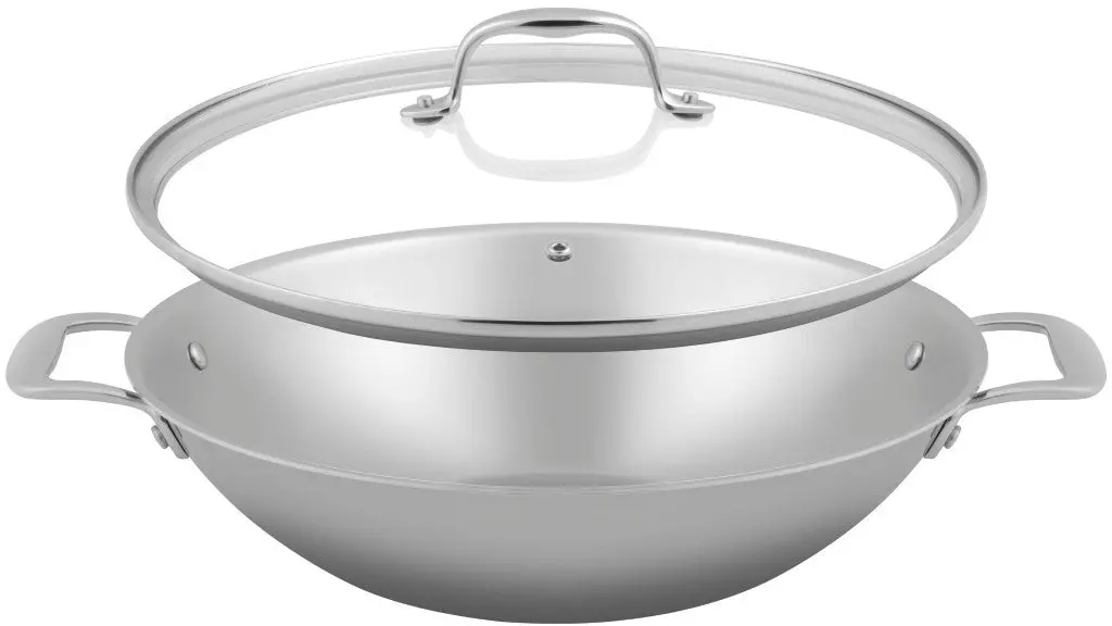 Sola Wokpan Met Deksel Green Cooking Triply Rvs Ø 32 Cm - Geschikt Voor Alle Warmtebronnen - Zonder Anti-Aanbaklaag 1