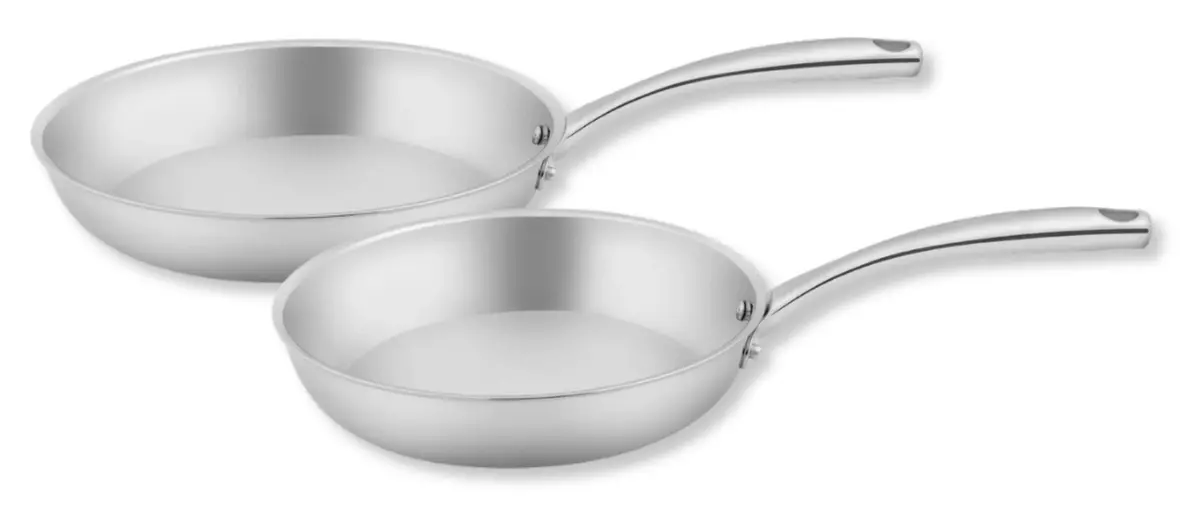 Sola Pannenset Green Cooking Triply Rvs 2-Delig - Koekenpan Ø 24 En 28 Cm - Geschikt Voor Alle Warmtebronnen - Zonder Anti-Aanbaklaag 1