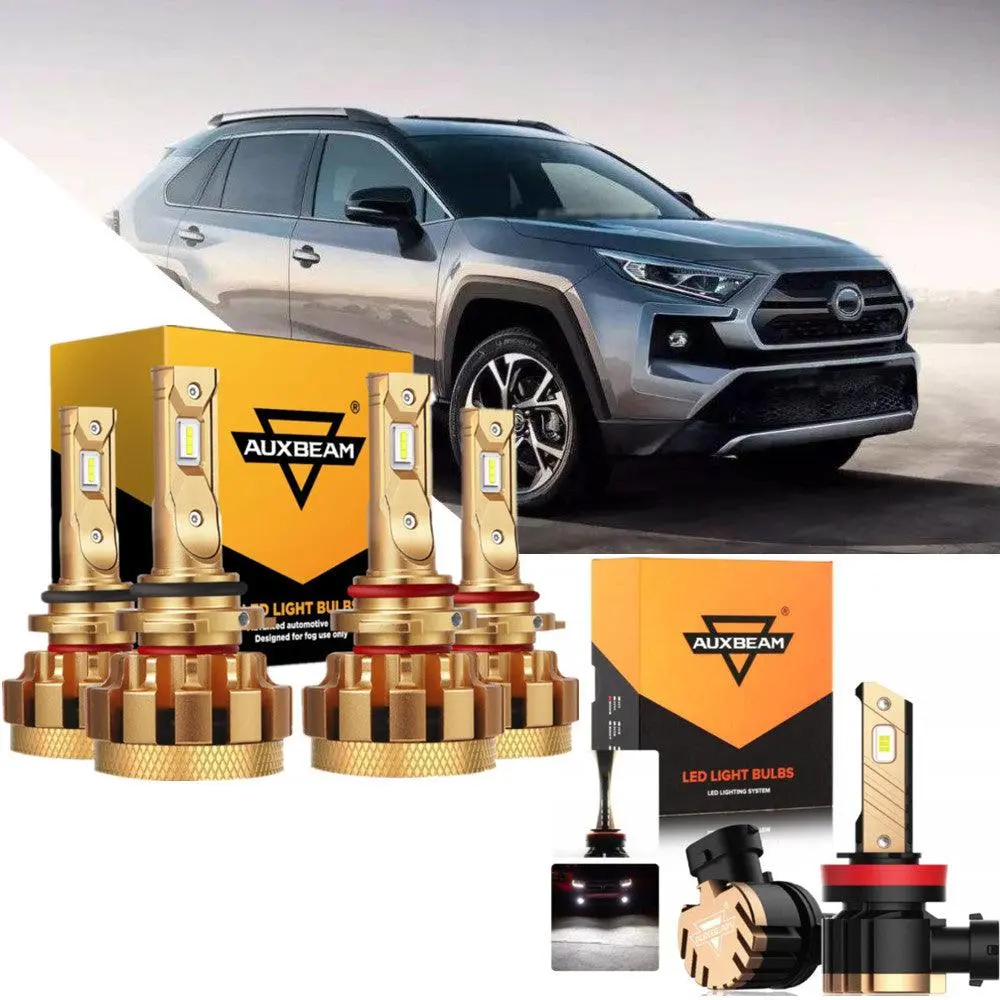For 2006-2015 Toyota Rav4 F-16 Plus Series Built-In Canbus Automotive Grade 14000Lm Led Light Bulbs High Low Beam Bundle 1