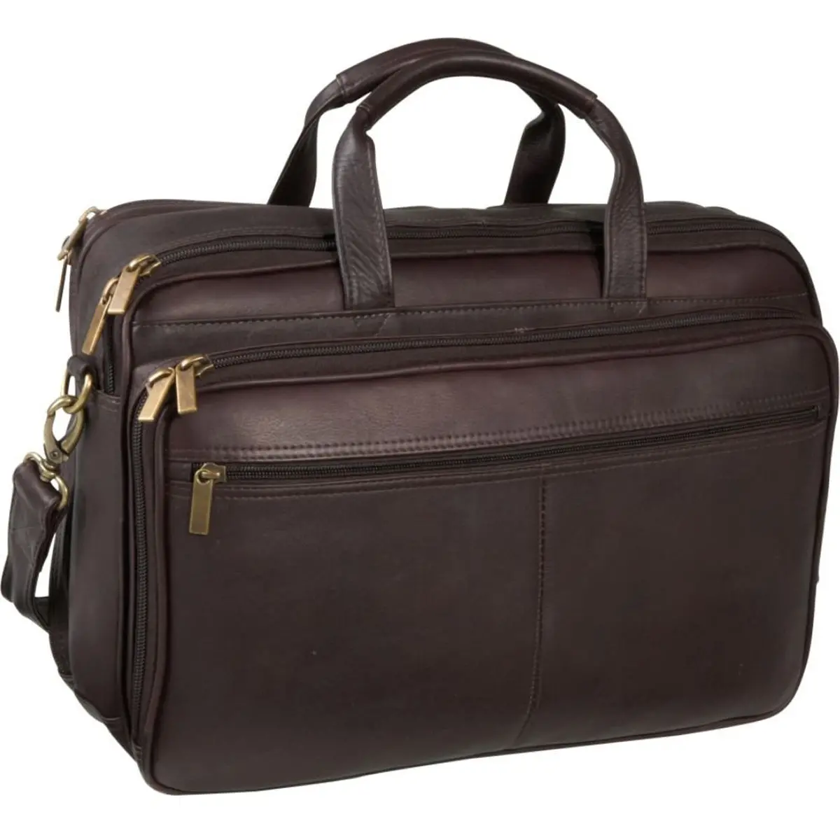 Ledonne Leather Dual Compartment Laptop Briefcase 1