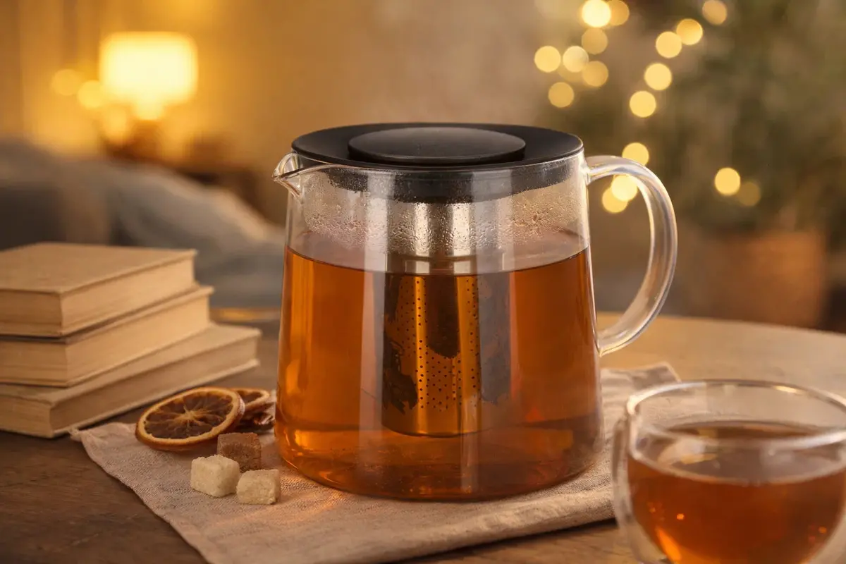 Cookinglife Theepot Met Rvs Theefilter - Borosilicaat Glas - 1.5 Liter 2