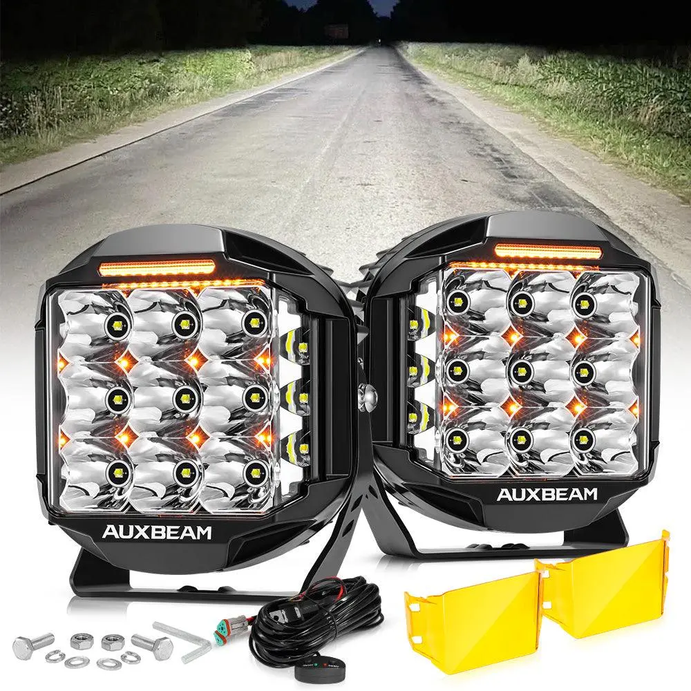 V-Max Series | 7 Inch 228W 26100Lm Spot Beam Side Shooter Led Round Driving Lights With Amber Drl&Backlight 1