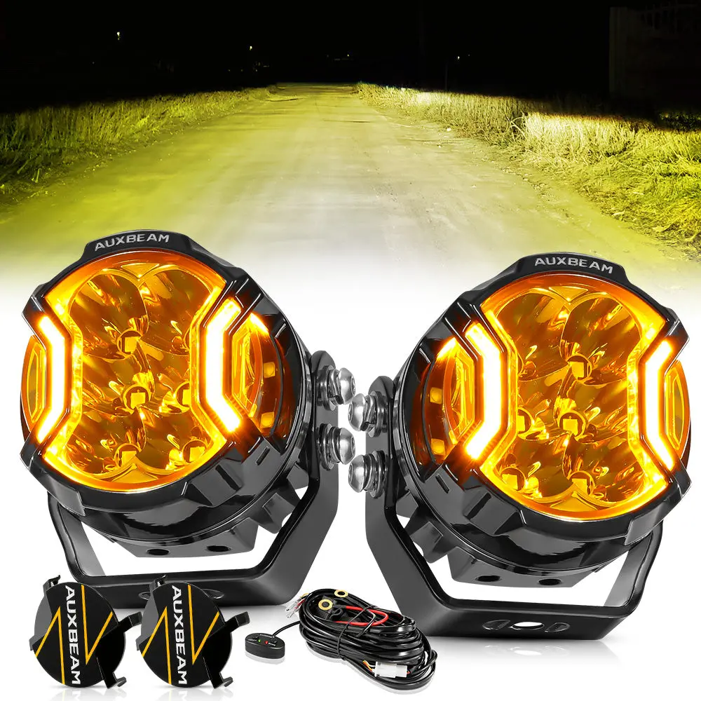 V-Ultra Series | 3 Inch 108W Led Side Shooter Amber Pod Lights With Amber Drl 1
