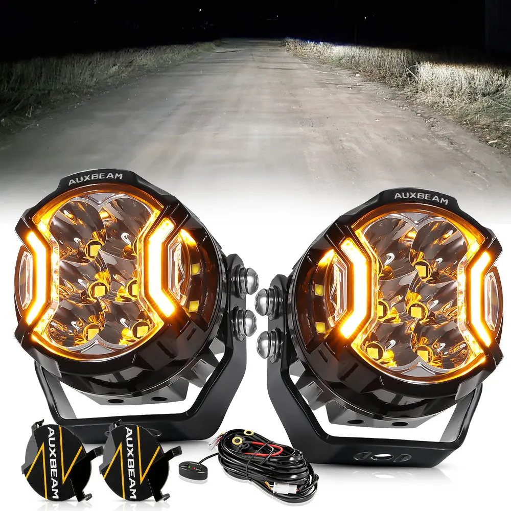 V-Ultra Series | 3 Inch 108W Led Side Shooter White Pod Lights With Amber Drl 1