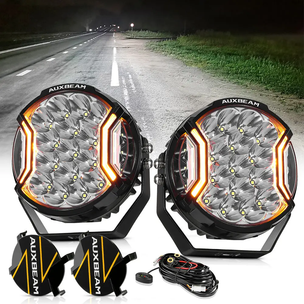 V-Ultra Series | 7 Inch 226W Led Side Shooter White Pod Lights With Amber Drl 1