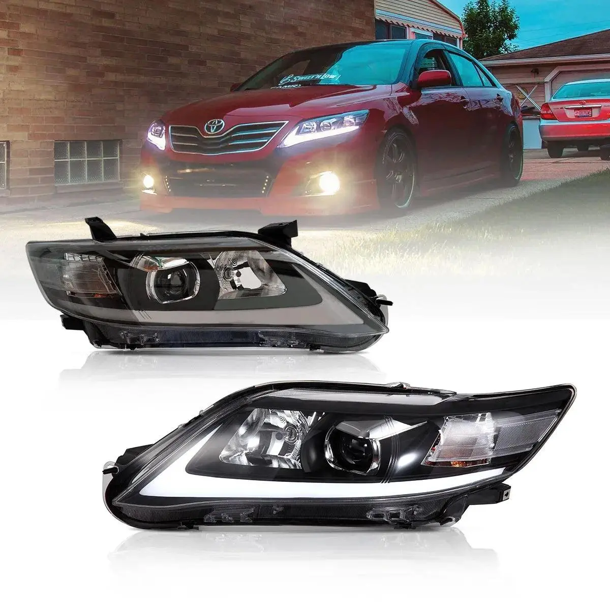 Led Headlight Assembly Projector For 2010-2011 Toyota Camry 6Th Gen Xv40 Facelift Regular Models Sedan 1