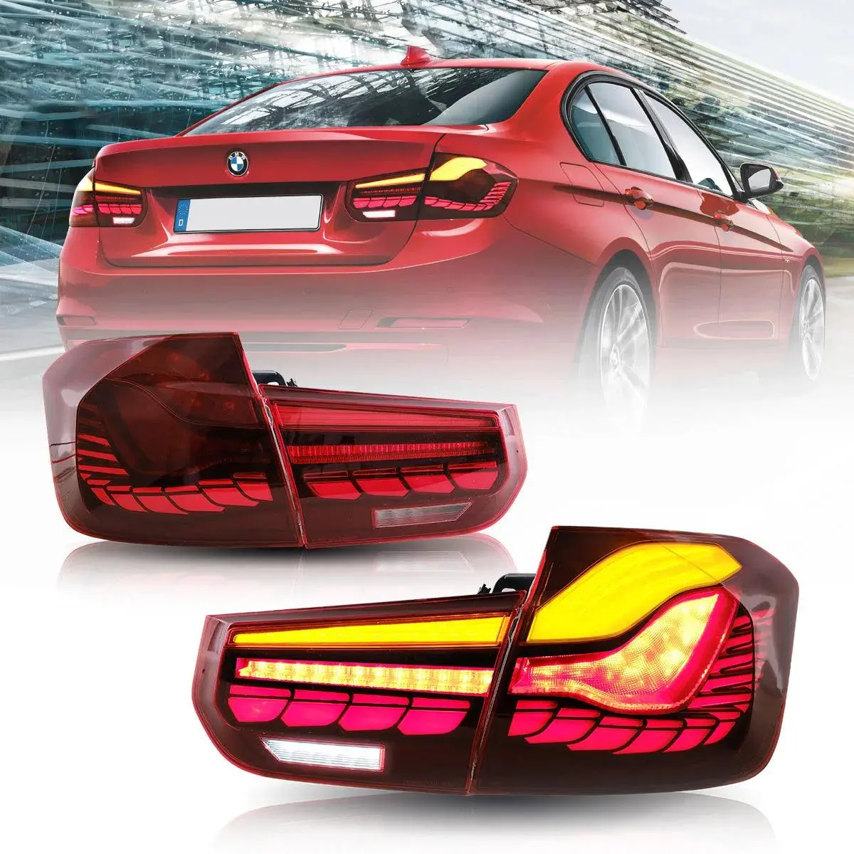 Led Tail Lights Assembly With Dynamic Welcome Light (Gts Style) For 2012-2019 Bmw 3 Series 6Th Gen (F30 F35 F80） 1