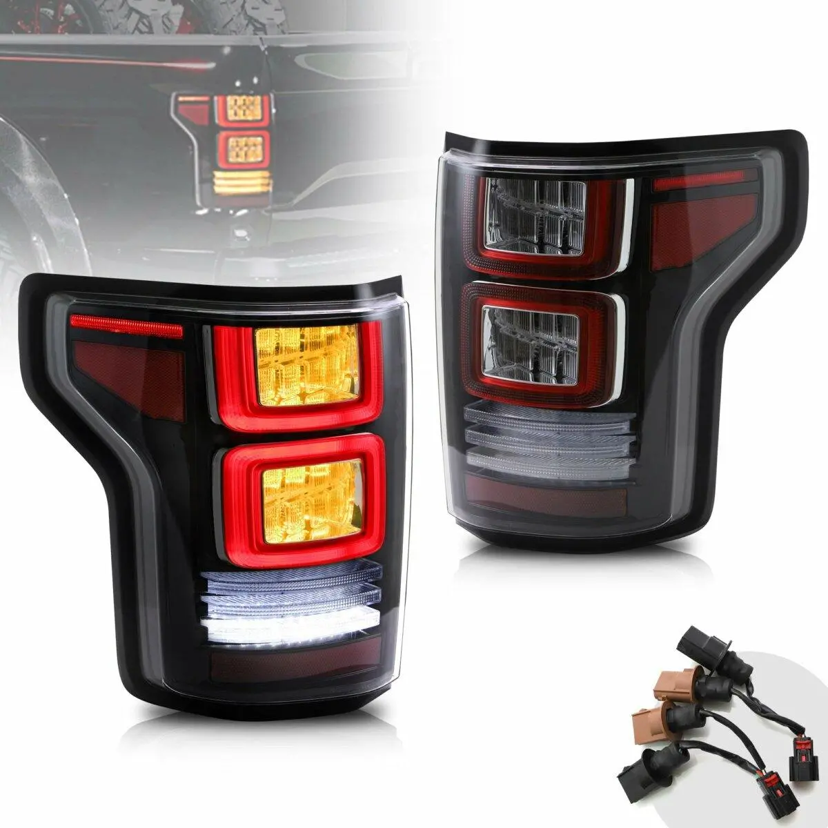 Led Tail Lights Assembly With Sequential Turn Signal For 2015-2020 Ford F150 13Th Gen (P552) 1