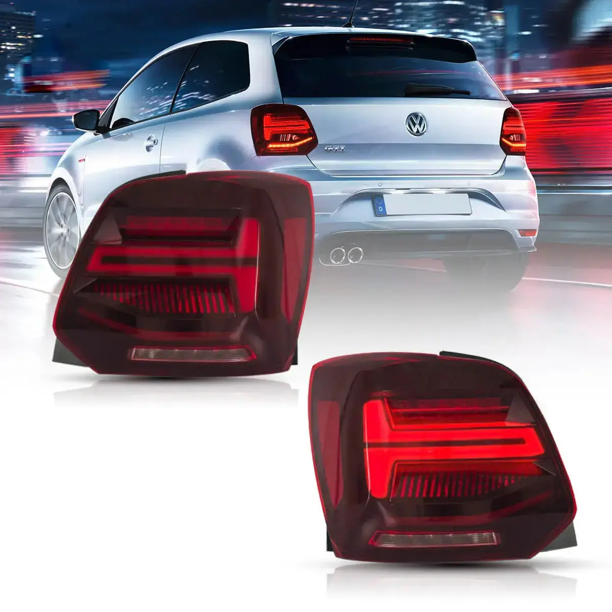Led Tail Light Assembly With Sequential Turn Signal For 2009-2017 Volkswagen Polo 5Th Gen (Lwb/Swb） 1