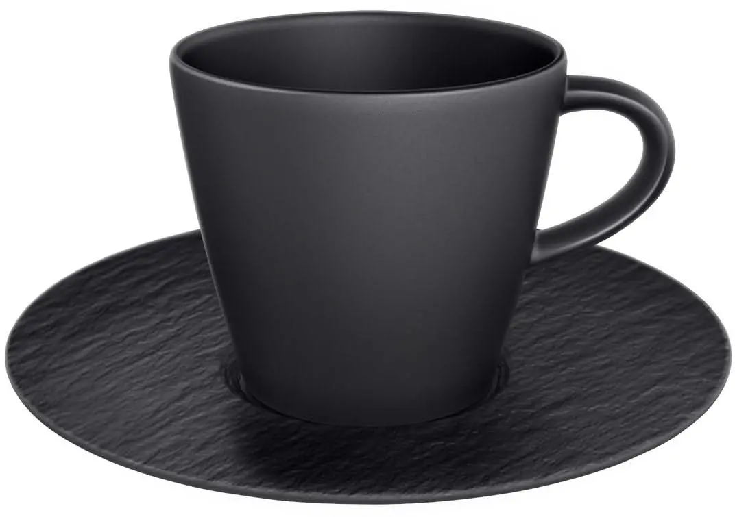 Villeroy & Boch Koffiekop En -Schotel Manufacture Rock - Zwart - 160 Ml 1