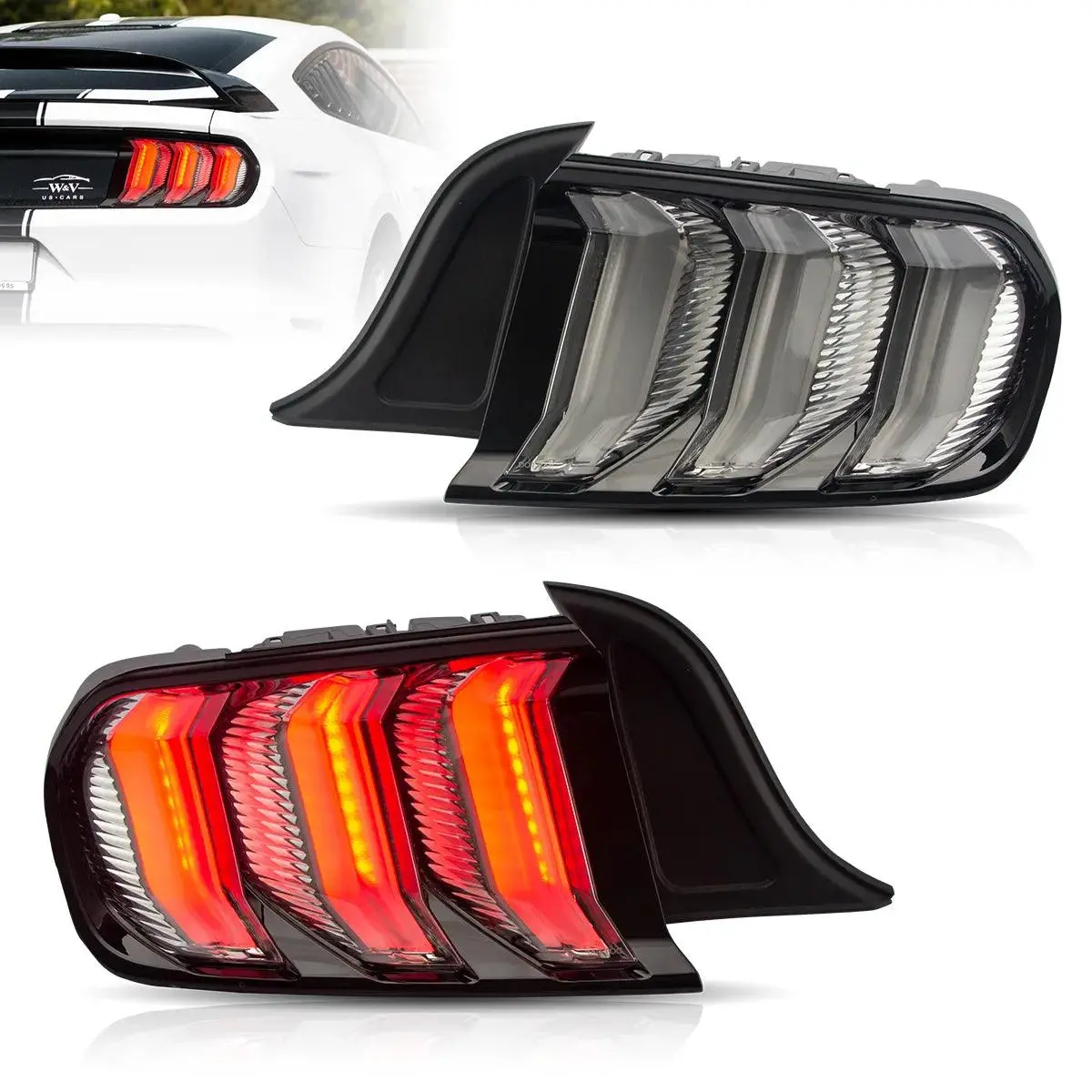 Led Tail Lights Assembly With 5 Modes Sequential Turn Signal For 2015-2023 Ford Mustang 6Th Gen (S550) 1