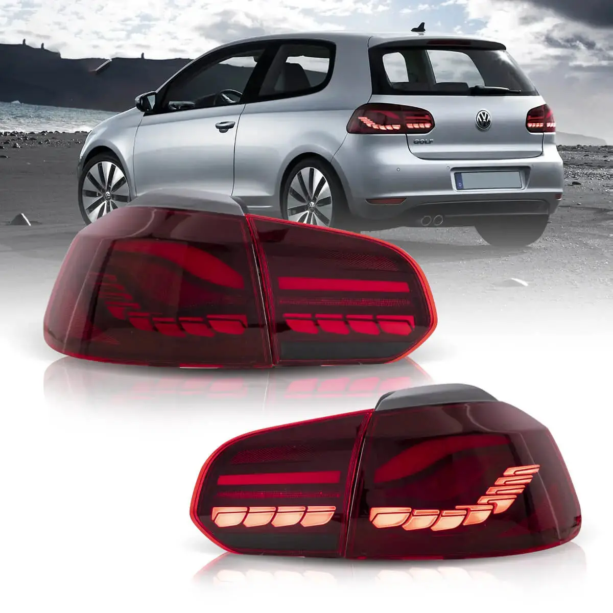 Oled Tail Light Assembly With Dynamic Welcome Lighting (Gts Style）For 2008-2014 Volkswagen Golf 6Th Gen Mk6 Hatchback 1