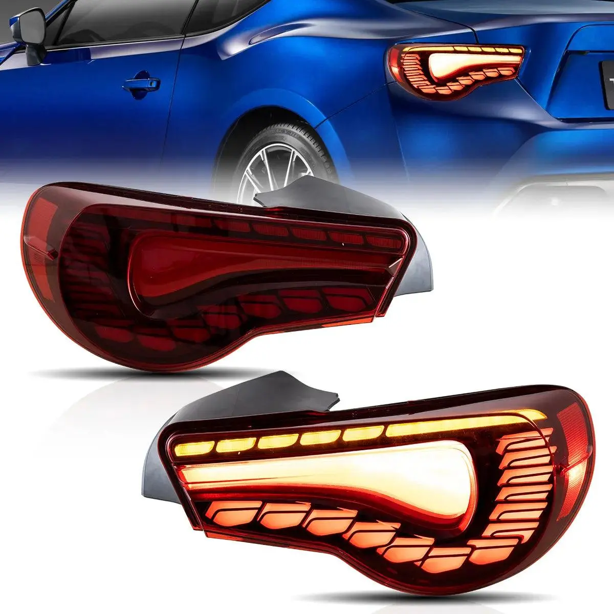 Led Tail Lights Assembly Sequential Turn Signal With Dynamic Welcome Lighting [Dragon Style] For 2012-2020 Toyota 86 Gt86 Ft86 2013-2020 Subaru Brz 2013-2020 Scion Fr-S 1