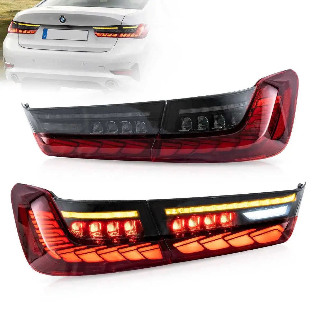 Led Tail Lights Assembly Sequential Turn Signal With Dynamic Welcome Light For 2018-2022 Bmw 3 Series 7Th Gen G20/G28/G80 1