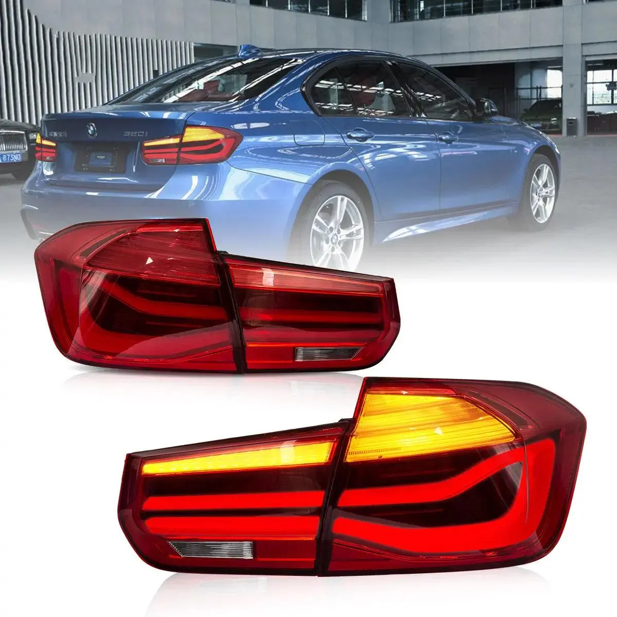 Led Tail Lights Assembly With Sequential Amber Turn Signal For 2012-2019 Bmw 3 Series 6Th Gen (F30 F35 F80) 1
