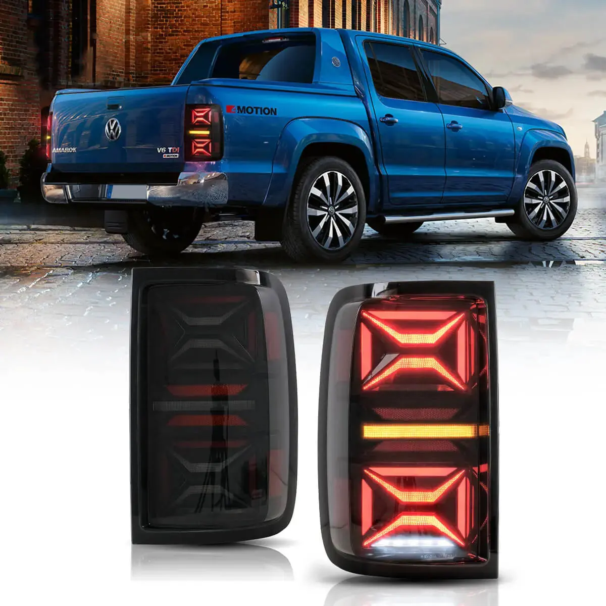 Led Tail Light Assembly With Dynamic Welcome Lighting Smoked For 2010-2022 Volkswagen Amaro 1