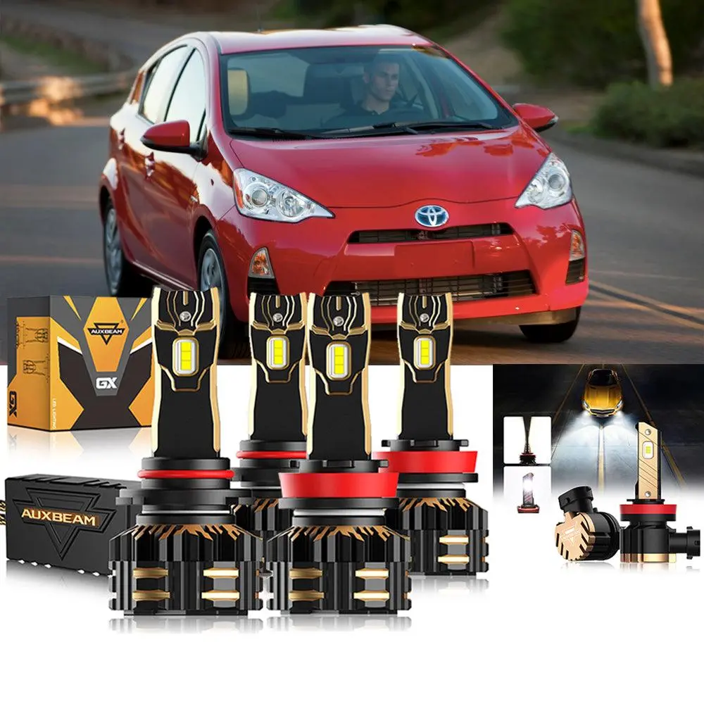 For 2012-2014 Toyota Prius C 9005 H11 Led Headlight Bulbs Bundle 1