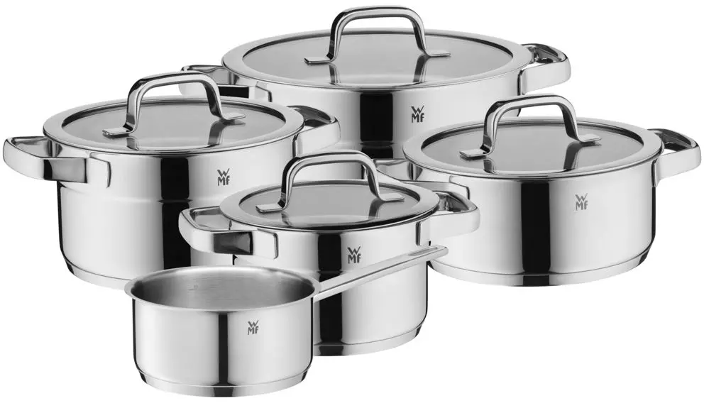 Wmf Pannenset Compact Cuisine - 5 Delig - Kookpan Ø 16, 16, 20 En 20 Cm En Steelpan Ø 14 Cm 1