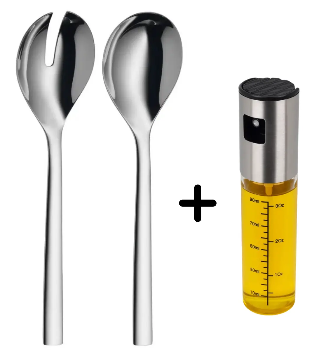 Wmf Saladebestek Nuova 2-Delig - 25 Cm - Inclusief Gratis Cookinglife Olieverstuiver 100 Ml 1