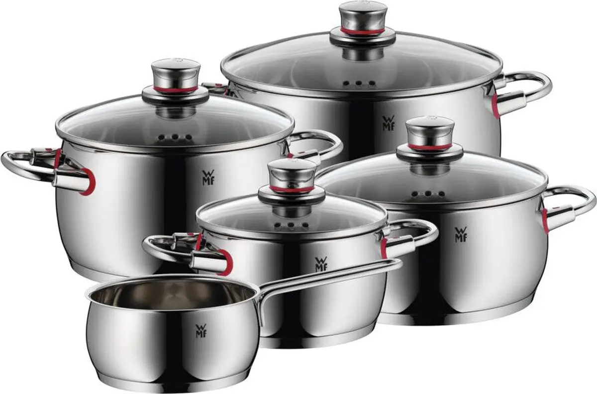 Wmf Pannenset Quality One - Rvs - 5 Delig - Kookpan Ø 16, 20, 20 En 24 Cm En Steelpan Ø 16 Cm 1