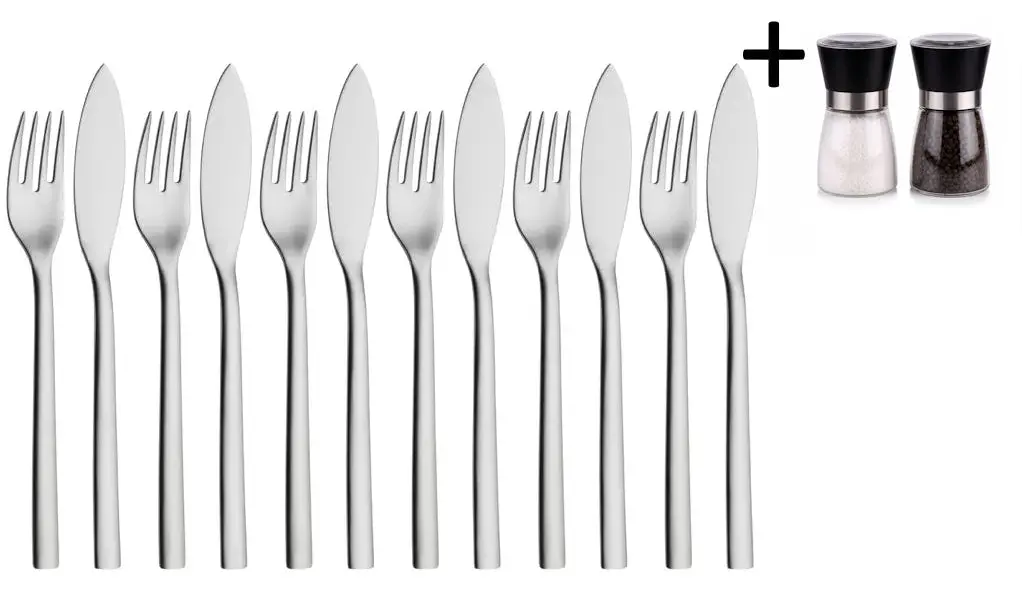 Wmf Visbestekset Nuova 12-Delig - Inclusief Gratis  Cookinglife Peper- En Zoutmolenset 1