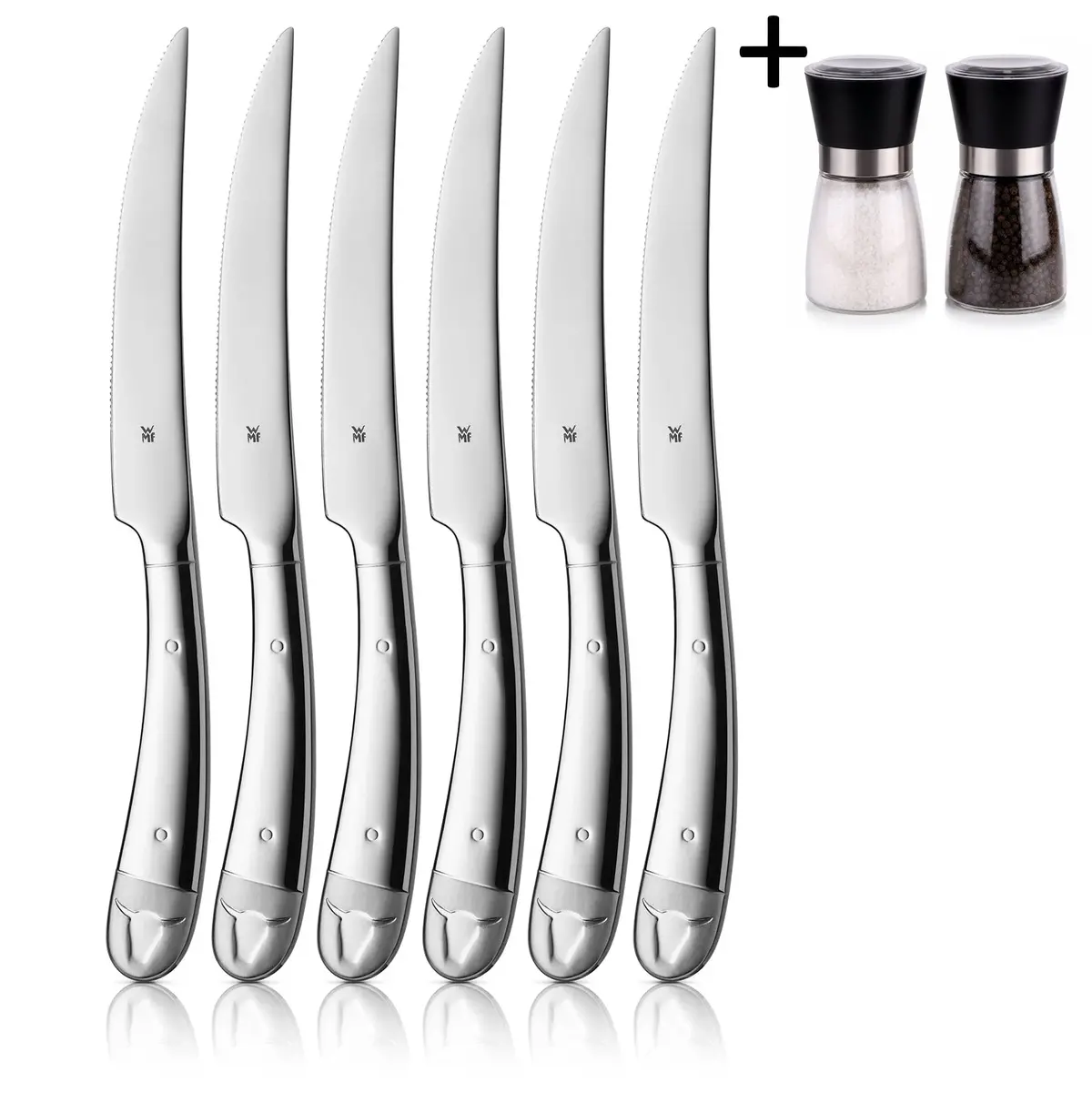 Wmf Steakmessen 6-Delig - Inclusief Gratis Cookinglife Peper- En Zoutmolenset 1