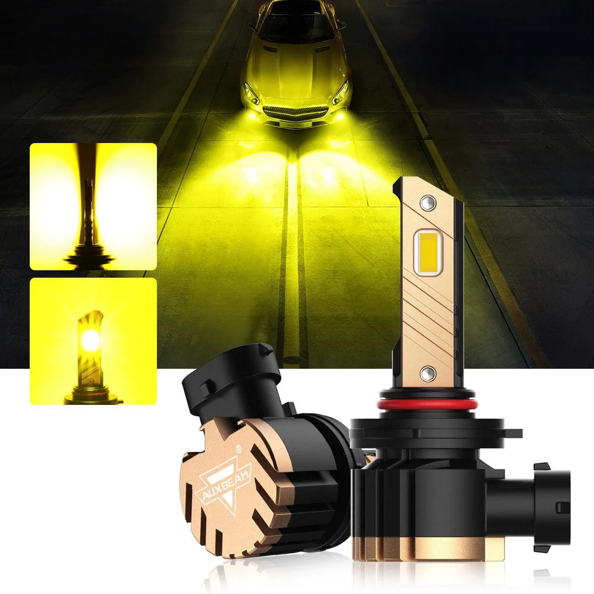 H10 9145 9140 Hb3 Led Fog Light/Drl Bulbs 44W 8000Lm 3000K Golden Yellow Z3 Series | 2 Bulbs 1