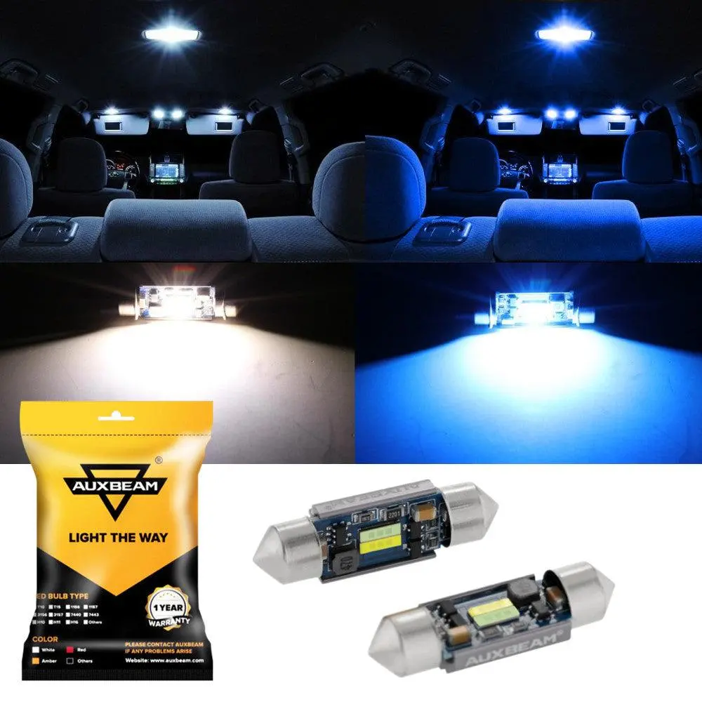 🆕(2Pcs/Set) Dual Color Switchback 36Mm De3174 3425 6461 11005 12854 1.42" 1860Csp 6500K Cool White& Ice Blue Led Festoon Canbus For Interior Dome Map License Plate Bulbs 1