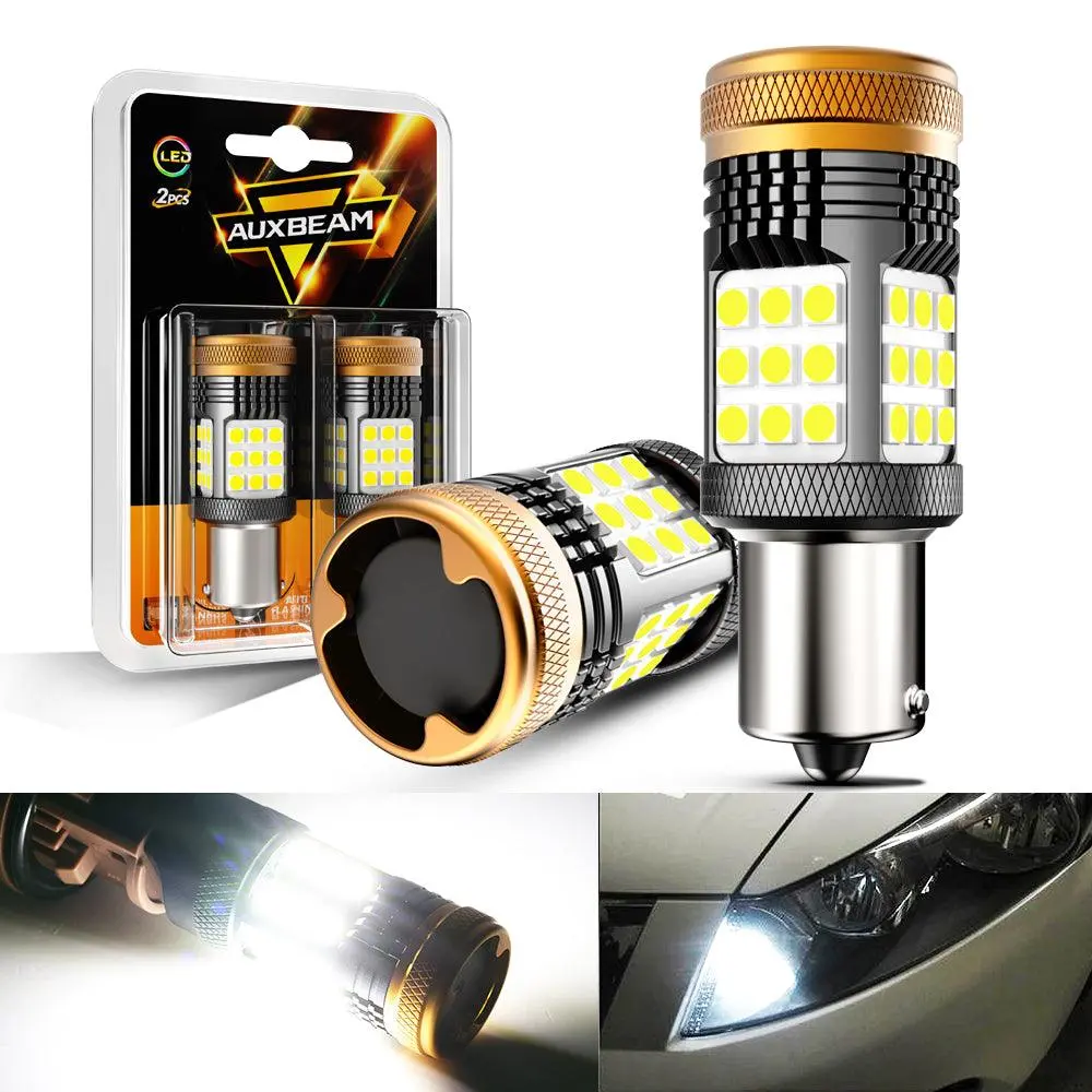 (2Pcs/Set) 🆕1157 Bay15d 1156 Ba15s Bau15s  White Amber Red Canbus Error Free No Hyper Flash Led Turn Signal Drl Brake Light Tail Light Reversing Light Bulbs Fan Cooling 2