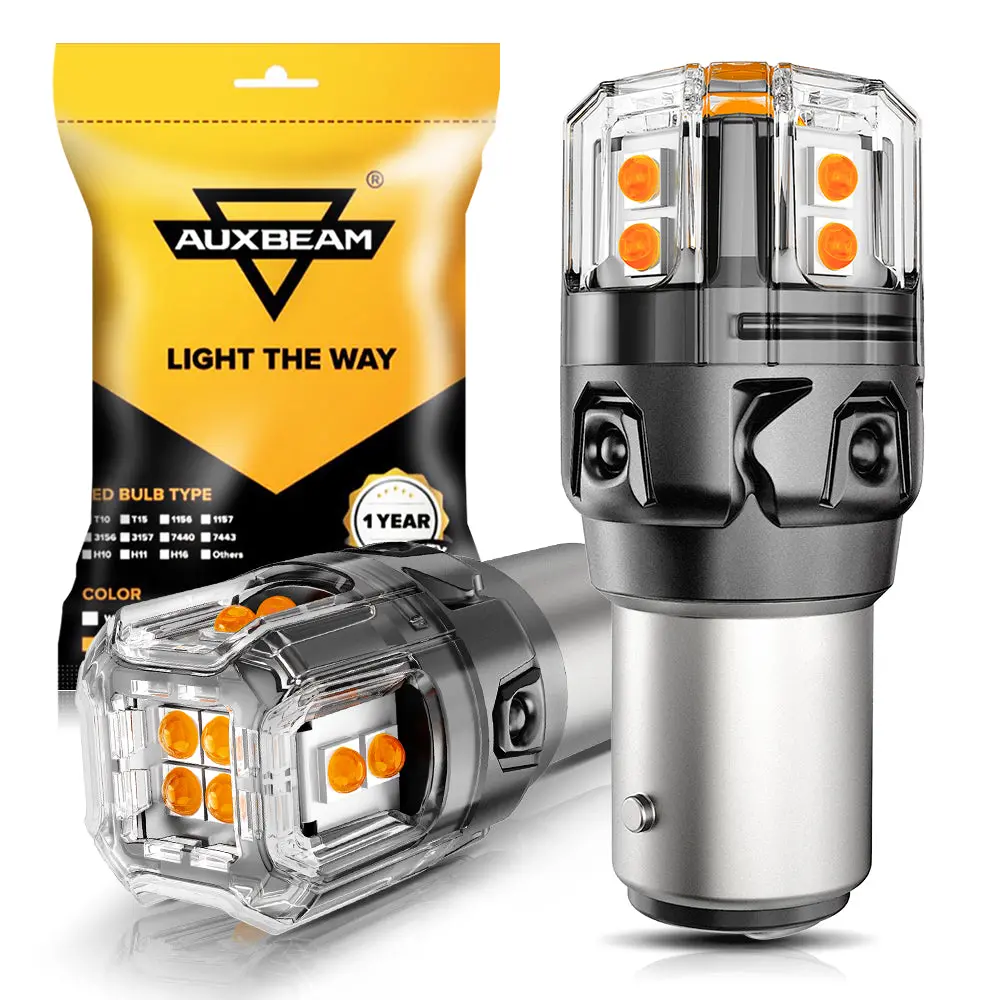 🆕1157 Bay15d Led Turn Signal Light Rear/Front, Side Marker Light Bulbs 13W 500% High Brightness Can-Bus Error Free 3000K Amber B52 Series | 2 Bulbs 1