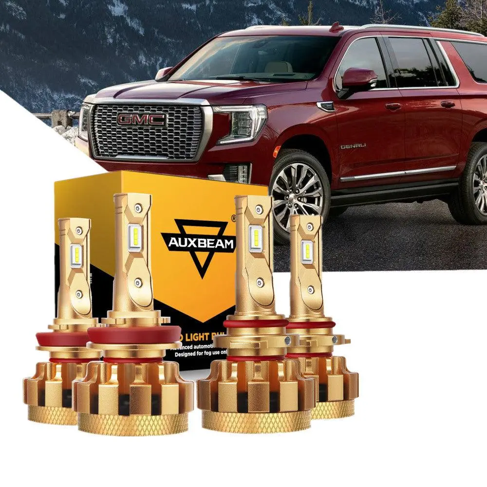 For 2017-2019 Gmc Yukon(With Halogen Lamps) F-16 Plus Series Built-In Canbus Automotive Grade 14000Lm Led Light Bulbs High Low Beam Bundle 1