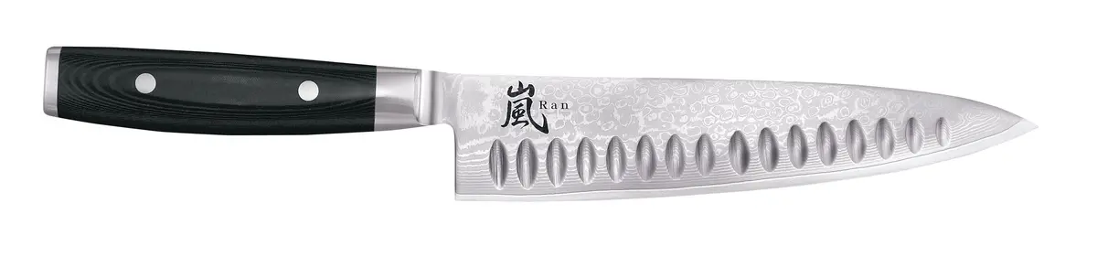 Yaxell Koksmes Ran Met Anti-Kleefkuiltjes 20 Cm - 69 Laags Roestvrij Damast Staal - Canvas Micarta Heft 1