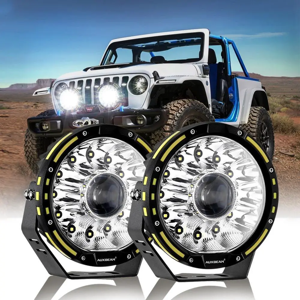 (2Pcs/Set) 7 Inch 230W 33332Lm 360-Pro Series Custom Lens Offroad Led Driving Lights+Amber/Black Covers(Optional) For Jeep Wrangler Jl Jk Tj 1