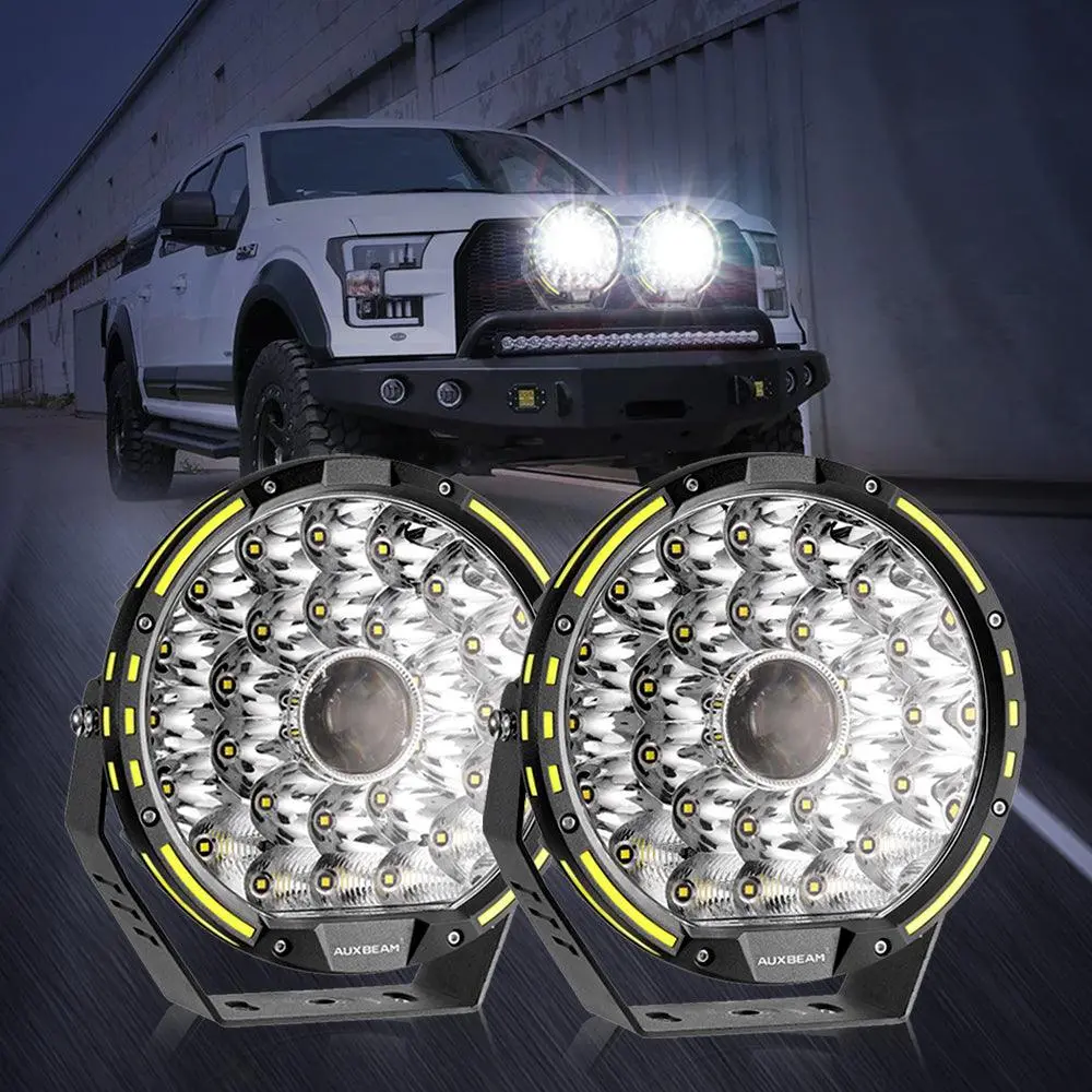 (2Pcs/Set) 9 Inch 270W 37776Lm 360-Pro Series Custom Lens Led Driving Lights+Amber/Black Covers(Optional) For Ford F150 F250 F350 F450 1