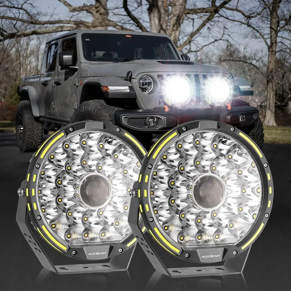 (2Pcs/Set) 9 Inch 270W 37776Lm 360-Pro Series Custom Lens Offroad Led Driving Lights+Amber/Black Covers(Optional) For Jeep Wrangler Jl Jk Tj 1