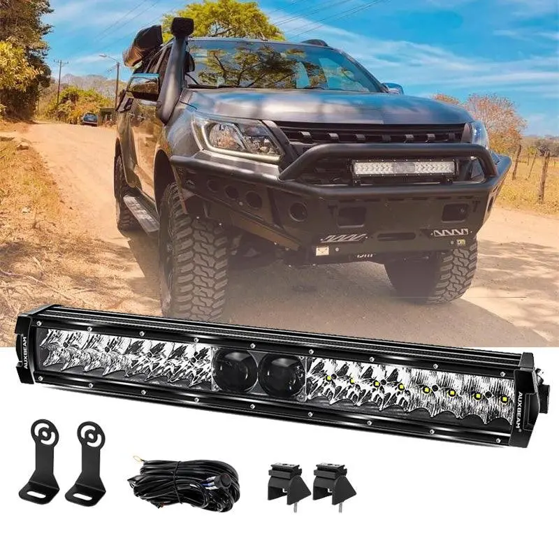 New Version 22 Inch 5D-Pro Series Combo Dual Row Led Light Bar With Dt Wiring Harness Kit For Chevy Colorado 1