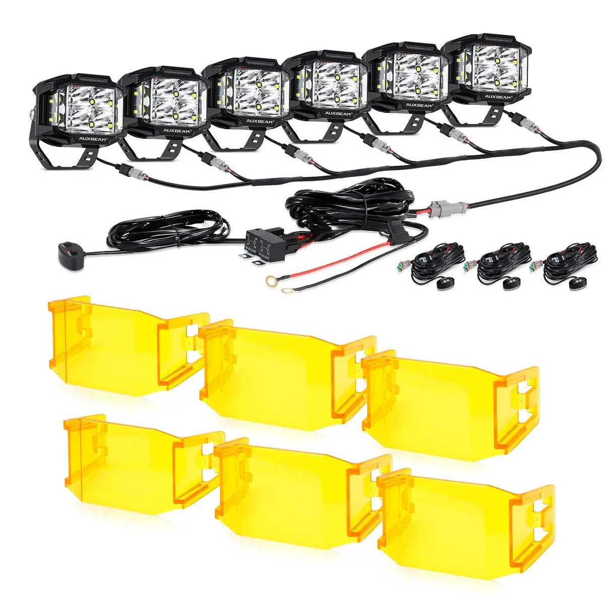 V-Max Series 6Pcs Side Shooter Pod Lights With Power Harness 1